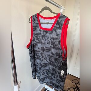 AND1 Sleeveless Men Size 2XL Shirt Grey Red new with tags
